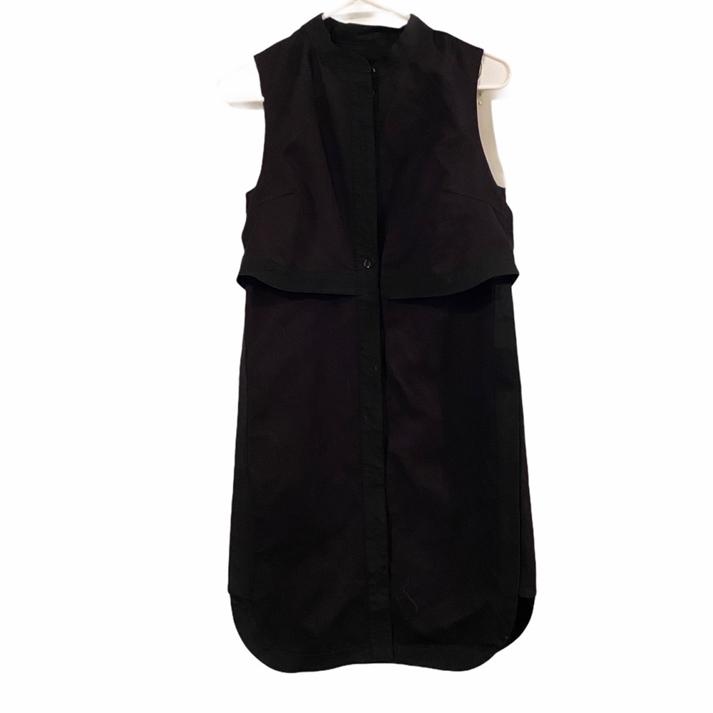 New Proenza Schouler button shirt dress black
